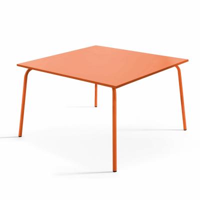 OVIALA Table de jardin - 120 x 120 x 72 cm - Acier - Palavas - Orange