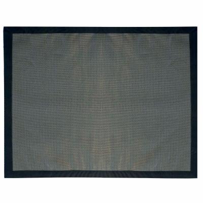 OVIALA Tapis barbecue et plancha en pvc noir 150 x 120 cm - Solys