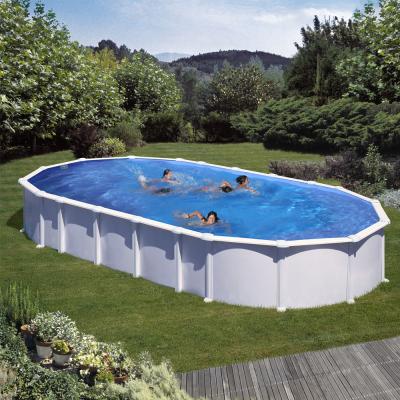 GRE Kit piscine hors sol ha&iuml;ti ovale avec renforts en u 800 x 470 x 132 cm 