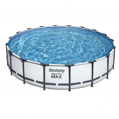 BESTWAY Piscine tubulaire ronde grise steel pro max &Oslash;5.49 x 1.22 cm 