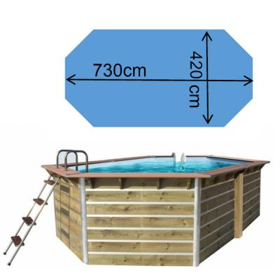 WATER CLIP Piscine bois octogonale - 7,30 x 4,20 x H. 1,29 m SIAYAN