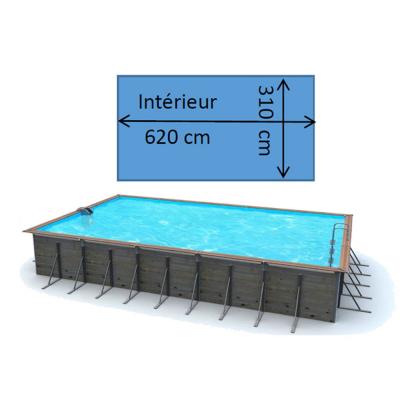 WATERCLIP Piscine bois rectangulaire 6,80 x 3,70 x h. 1,47 m tilos - Water Clip