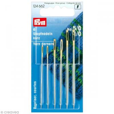 PRYM  124662 Aiguilles &agrave; repriser Courtes, No. 5/0-1/0, Assorties