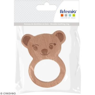 ARTEMIO Anneau de dentition en bois - Koala - 90 x 73 mm - 