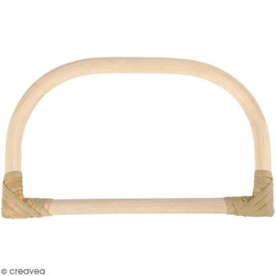CREOTIME Anse de sac arrondi en bambou 15,5 x 9 cm - 