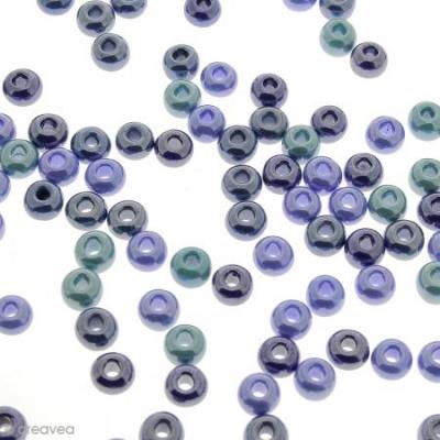 RAYHER Assortiment de perles &agrave; grands trous - Bleu - 6,7 mm - Environ 100 perles 