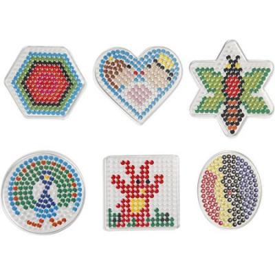  CC Hobby Plaque &agrave; picots, dim. 7x7,5-10,5x9,5 cm, g&eacute;om&eacute;trique, 6assor