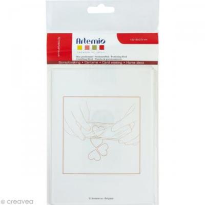 ARTEMIO Bloc acrylique pour tampon transparent 12 x 16 cm