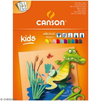 CANSON  Kids - Papier &Agrave; Dessin - 240 X 320 Mm - 10 Feuilles - Assorti