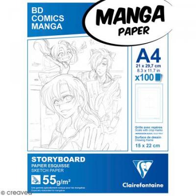 CLAIREFONTAINE Manga bloc Storyboard A4 100F G.6C 55g