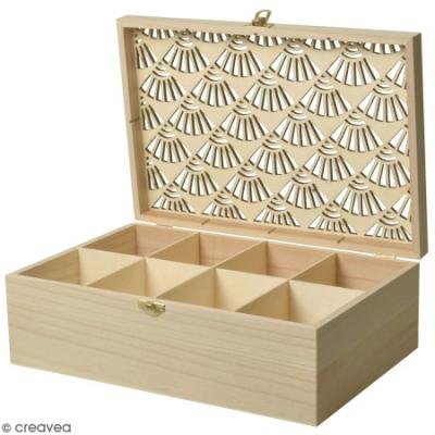 ARTEMIO Bo&icirc;te &agrave; bijoux en bois &agrave; customiser 25 x 20 x 6,5 cm - 