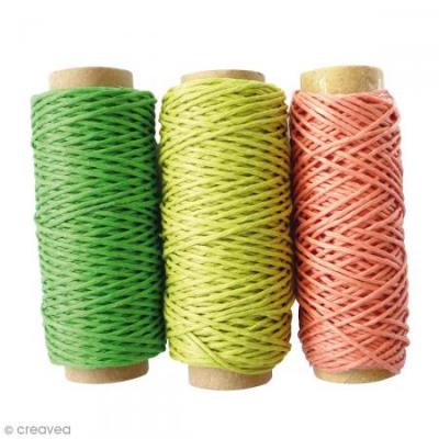GRAINE CREATIVE ON A TOUS DU TALENT Bobines de fil de chanvre - For&ecirc;t - 1 mm x 20 m - 3 pcs