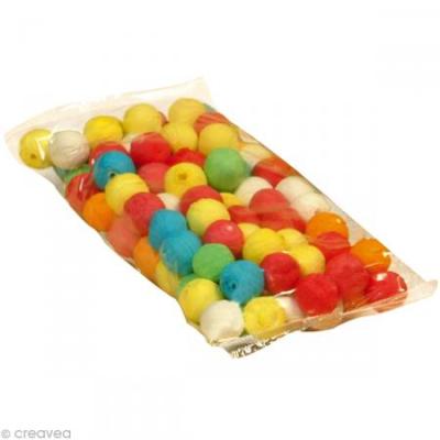 PW INTERNATIONAL Sachet de 100 boules cellulose ( diam&egrave;tre 18mm / couleurs assorties )