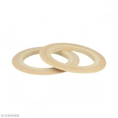 ARTEMIO Bracelet en bois Lucy plat 15mm 2 pi&egrave;ces