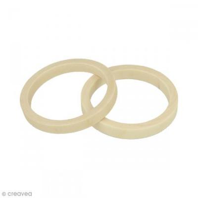 ARTEMIO 2 bracelets en bois ronds 6,8 cm 