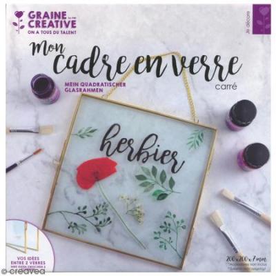 GRAINE CREATIVE ON A TOUS DU TALENT Cadre en verre vintage - carr&eacute; avec cha&icirc;ne m&eacute;tallique - 20 x 20 cm