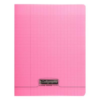 CLAIREFONTAINE  Couv Polypro, Cahier Piqu&eacute; Rose 17x22cm 96p S&eacute;y&egrave;s 90g