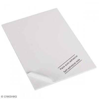 CLAIREFONTAINE  Carton Mousse adh&eacute;sif 20 feuilles A4 5mm - Blanc