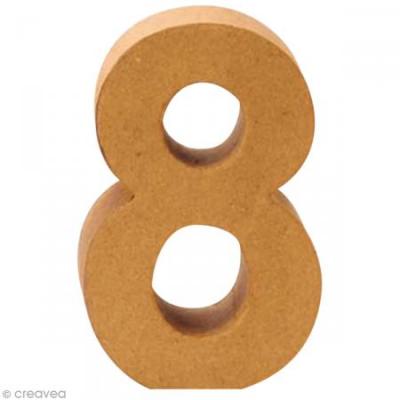  Chiffre en carton 8 qui tient debout - 17,5 x 11,5 cm