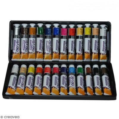 DALER ROWNEY Coffret Peinture acrylique  - 24 x 22 ml -  - couleur variant