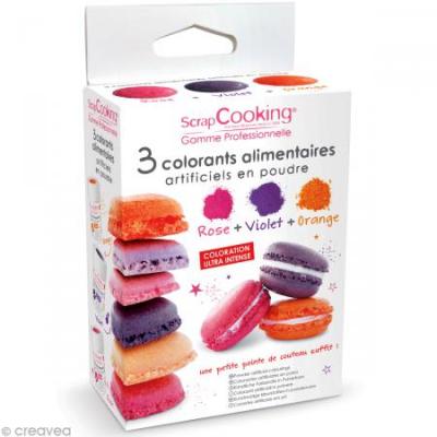 SCRAPCOOKING Colorants Alimentaires (Artificiel) Orange Violet Rose - 