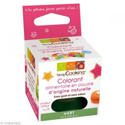 SCRAPCOOKING  Colorant Alimentaire d'Origine Naturelle Vert 10 g