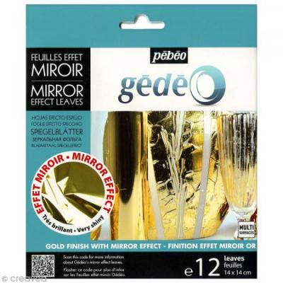 GEDEO Feuilles effet miroir G&eacute;d&eacute;o - Dor&eacute; - 12 pcs - P&eacute;b&eacute;o - couleur variant