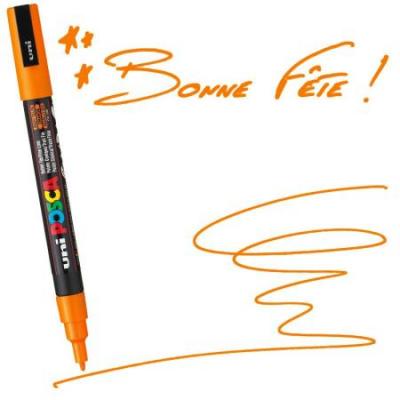 UNI BALL Marqueur pointe fine conique PC-3M posca orange - orange