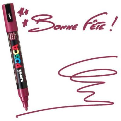 UNI BALL UNI-BALL Marqueur Pte conique moyenne POSCA PC5M 1,8-2,5mm Lie de Vin