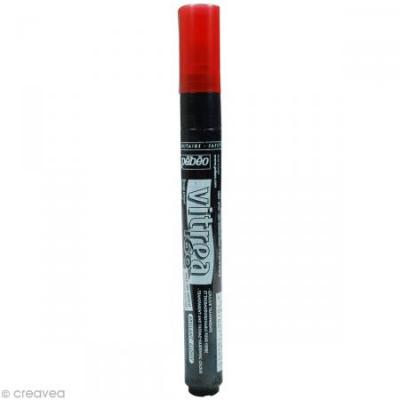 PEBEO  Vitrea 160 Feutre Brillant pour Peinture sur Verre Rouge Piment