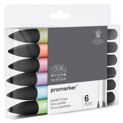 WINSOR & NEWTON Winsor & Newton Promarker Set de 6 Tons Pastels