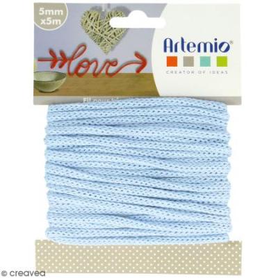 ARTEMIO Fil de tricotin - Bleu pastel - 5 mm x 5 m -  - couleur variant