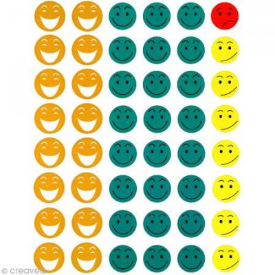 APLI AGIPA Apli Kids 12791 Lot de 3 feuillets de gommettes Motif Sourire