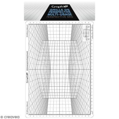 GRAPH IT Graph'it Grille de perspective - Mod&egrave;le D ""Cube en perspective oblique