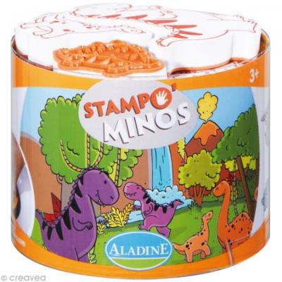 ALADINE  - 85123 - Loisir Cr&eacute;atif - Stampominos - Dinosaure, 3 ans +