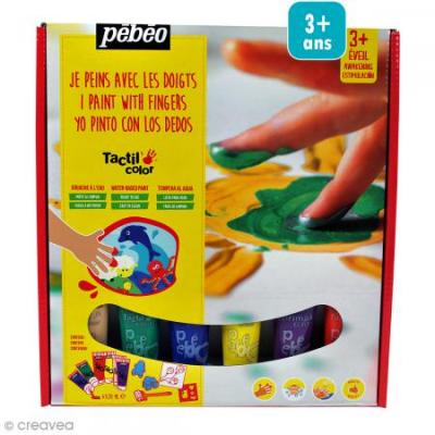  Coffret peinture aux doigts P&eacute;b&eacute;o - Pr&ecirc;t &agrave; l'emploi - A partir de 3 ans