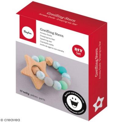 Kit DIY - Anneau de dentition Etoile vert menthe