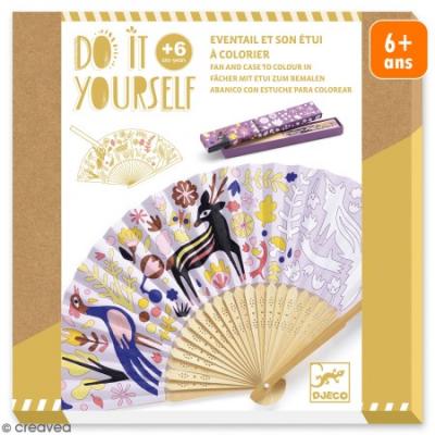 DJECO - DIY Abanico Con estuche Apara colorear Trousse, DJ07945