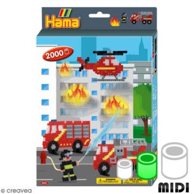 HAMA Kit Perles  Midi - Pompiers - 2000 perles -  - couleur variant