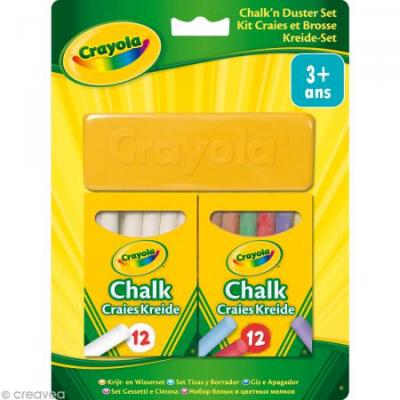 CRAYOLA  24 Chalk Pack + Draft Clair