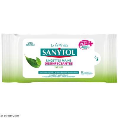 SANYTOL  Paquet 12 lingettes desinfectantes pour les mains