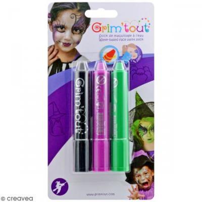  GRIM'TOUT Set de 3 Grimsticks de maquillage - Sorci&egrave;re