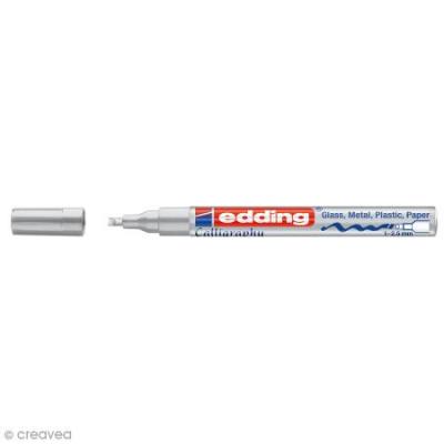 EDDING Marqueur peinture calligraphie  753 - Argent&eacute; - Pointe de 1 &agrave; 2,5 mm 