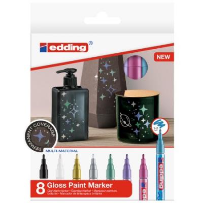 EDDING Marqueurs Peinture  751 Pointe Fine - M&eacute;tallique - 8 pcs