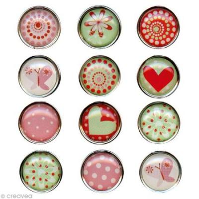GRAINES CREATIVES Mini magnet d&eacute;co Amour x 12 - Graine Cr&eacute;ative - couleur variant