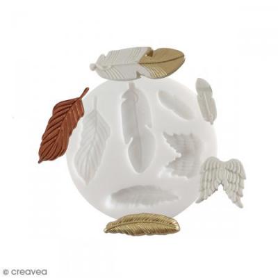 DTM Loisirs Cr&eacute;atifs - Moule Silicone Diam&egrave;tre 7cm - Plumes