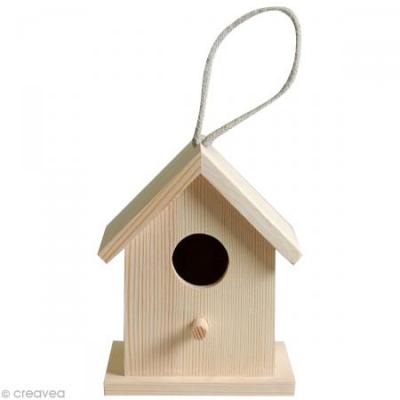 ARTEMIO Nichoir en bois &agrave; suspendre 13 cm -  - couleur variant