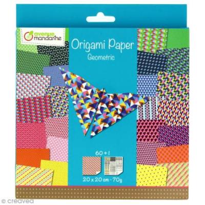 AVENUE MANDARINE  - Kit cr&eacute;atif - Origami : Papier G&eacute;ometric