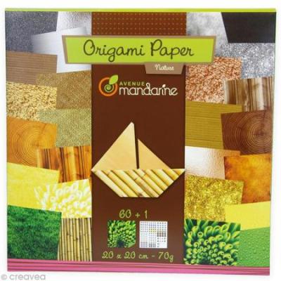 AVENUE MANDARINE  - Kit cr&eacute;atif - Origami : Papier Nature