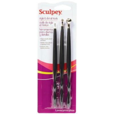 ARTEMIO Accessoire Modelage - 3 Outils de style et finition - Sculpey
